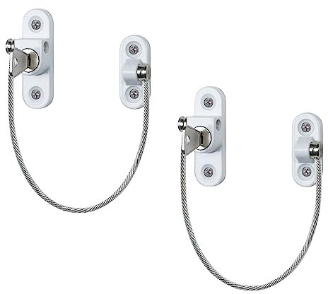 2Pcs Window Locks for UPVC Windows, YTOOK Window Cable Restrictor Window Safety Locks with Keys and Screws for Child & Baby Safety