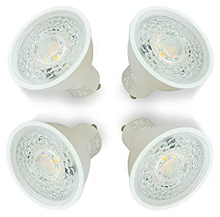 4xSweier Ampoules LED GU10 5W, Blanc froid 6000K, équivalent à un spot halogène 50W, Ampoules LED GU10 430lm, Angle de rayonnement de 38°, AC 220V,Non-dimmable