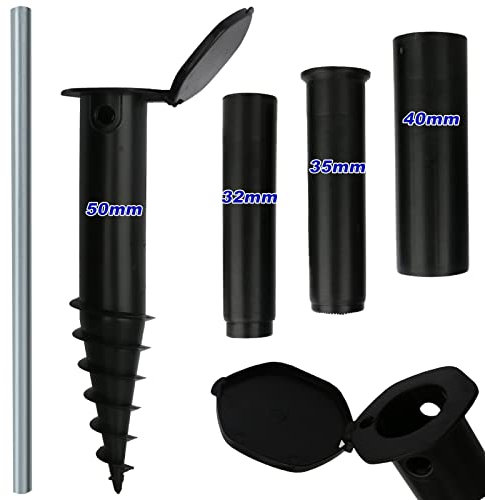Jumua Washing Line Spike,Plastic Screw Rotary Washing Line Parasol Ground Spike 32mm 35mm 40mm 50mm Diameters for Flags, Activity Poles, Bird Feeders, and Rotary Airers