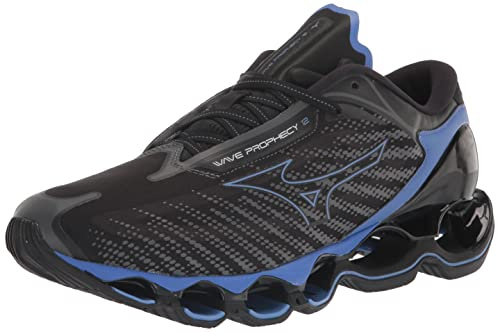 Mizuno herr Wave Prophecy 12 vattensko, Svart ostron-blå aska, 45 EU