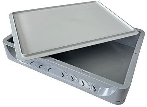 Solent Plastics 7 Litre Pizza Bread Dough Proofing Tray Complete with Lid - 40 x 30cm x 8.5cm - Dough Proofing Box - Perfect for Pizza Dough Balls - Fits in Domestic fridges!
