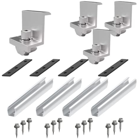 RANRAO Solarmodul Halterung Kit, Solarpanel PV Zubehör für Dach Balkonkraftwerk, Alu Photovoltaik Montageschiene 20CM Befestigung Solarmodul, PV Anlage Set für Modulhöhe 35 mm,für Flachdach Trapezdach