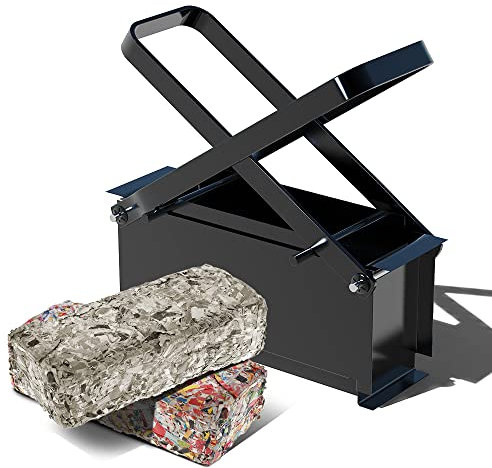 VOUNOT® Pressa Carta Bricchettatrice per Giornali, Compattatore Carta Manuale in Acciaio, Creatore di Bricchette per Riscaldamento Stufa, Camino, Nero