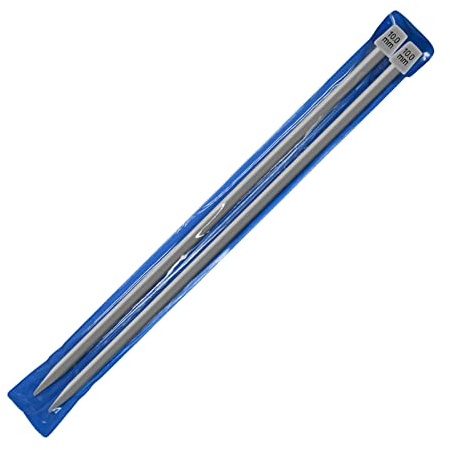 Lot de 2 aiguilles à tricoter classiques en aluminium de 35 cm de long pour tissage, outils de bricolage (10 mm)