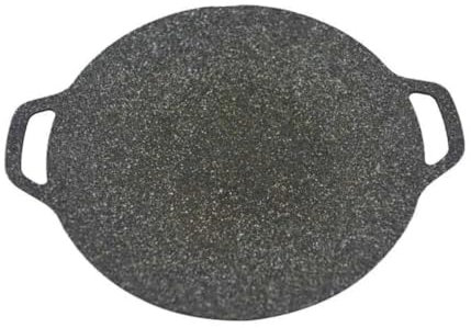 Nonstick 6Layer Coating Round Grill pan with Dual Handle Korean Wok for Indoor and Outdoor Cooking Tawa Tava Crepe teppanyaki pan Suitable for Induction Gas and Electric Hobs