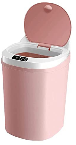 Cubo de Basura Bote De Basura Inteligente Bote De Basura Automático Sensor De Movimiento Sin Contacto Papelera De Plástico Retraso Inteligente para Cocina y Hogar ( Color : Rosa , Size : 25*25*38.5cm
