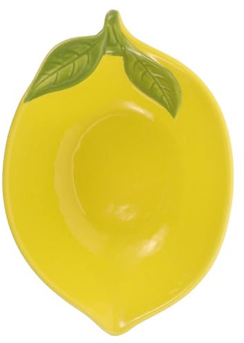 Ciieeo Lemon Shaped Ceramic Bowl Multi-Purpose Food Serving Dish for Salad Dessert Snacks Sturdy Cute Fruit Bowl for Kitchen Parties and Casual Gatherings