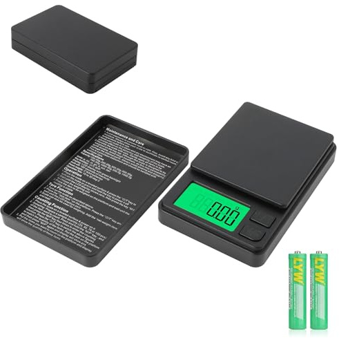 Báscula de bolsillo multifunción 1000 g/0,01 g, pantalla LCD y función de tara, 7 unidades, digital para alimentos, joyas, medicina y laboratorio