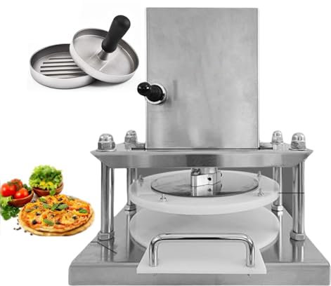 forplubossmmp Electric Dough Press Stainless Steel Pizza Dough Sheeter for Commercial, Pizza Pasta Making Tools with Lever Switch, Cookie Presses for Pancakes, Rolled Pancakes 2000W Motor,22cm