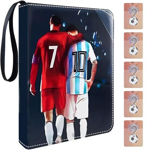 Trading Card Album for Football, Binder Card Holder, Blind Box for Football Cards fits 400 Cards with 50 Removable Sleeves, Durable & Waterproof Carrying Case Binder Album, Book Folder Storage - B