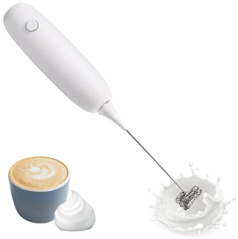 Elektrisk mjölkskummare - batteridriven minivisp | Kaffeskummare och handmixer, skumvisp, perfekt för skummande kaffekräm, cappuccino, frappe, matcha och varm choklad