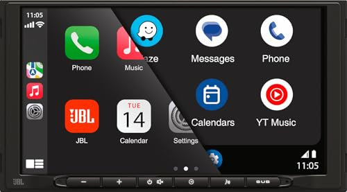 JBL Legend 700D 2 DIN DAB Plus Radio - Autoradio mit Bildschirm, CarPlay Android Auto, Freisprechanlage Auto Radio mit Bluetooth, 7-Zoll Touchscreen, USB/AUX UKW/MW, 6-Kanal 4V Vorverstärkerausgänge
