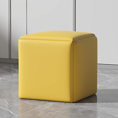 5-in-1 stapelbarer Ottoman-Stuhl, würfelförmig, Kunstleder, quadratische Bank mit Drehrollen, vielseitiger Fußhocker für Wohnzimmer und Esszimmer, platzsparendes Design
