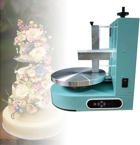 VPAIUNCKU Automatic Electric Cake Cream Spreading Machine - Stainless Steel Icing Smoother, Adjustable Speed Turntable For 4-12 Inch Cakes, Professional Cake Decorating Coating green
