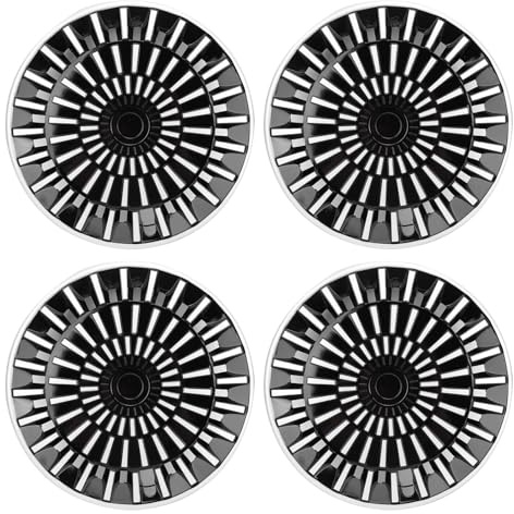 Radkappen 14 Zoll, Wheel Covers 14 inch Radzierblenden 4er-Set Universelle R14 für PKW LKW SUV Alufelgen Stahlfelgen, Auto Radzierblende schwarz