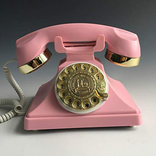 XAoSCd Teléfono Antiguo De Disco Giratorio, Teléfono Creativo De Moda para Oficina, Hogar, Tarjeta, Teléfono con Cable, Inalámbrico, Vintage, Retro, Teléfono Fijo.