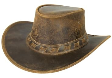 Svart Jungle Altus läderhatt, västernhatt, austernhatt, cowboyhatt, SOLBRÄNNA, XL