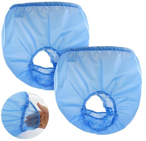 Florith Unisex Washable Adult Diaper Cover, Rubber Plastic Pants Waterproof Reusable, Advanced Anti-Leak Side Protection, Breathable Incontinence Underwear for Men Women Elderly (Blue, Large)