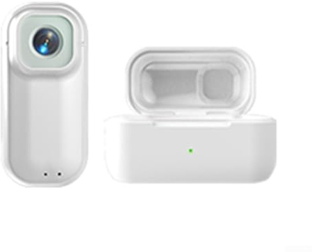 Marchfunny 4K HD Action Camera with Ultra Wide Angle Lens and Charging Case, Lightweight ABS POV Sports Cam for Outdoor Cycling and Hiking(White)