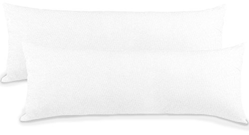 CelinaTex BeBasic Kissenbezug Doppelpack 40 x 145 cm weiß Mikrofaser Seitenschläferkissen Bezug Jersey