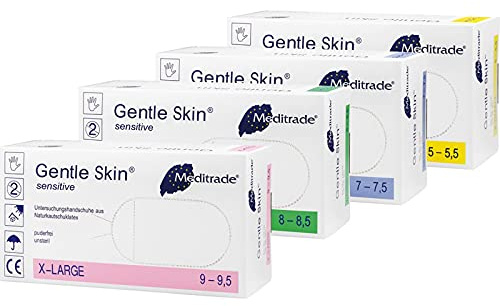 Meditrade Gentle Skin Sensitive - Latex-Untersuchungshandschuhe - puderfrei - 1000 Einmalhandschuhe - Größe M