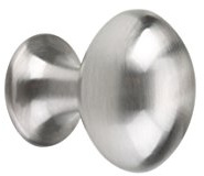 Metafranc Bouton de meuble en acier inoxydable 18 x 25 mm - Finition de qualité supérieure - Élégant et décoratif - Avec matériel de montage/ferrure décorative/poignée de meuble / 123061