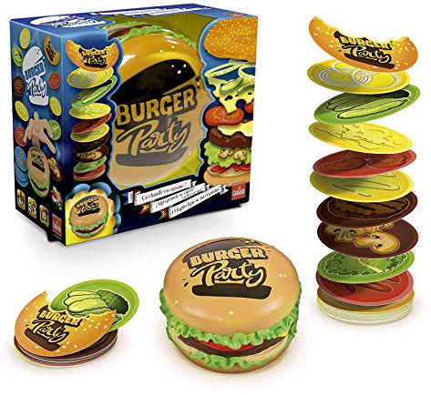 Goliath - Burger Party - Jeu d'Ambiance Intéractif pour Enfants dès 6 ans -Jeu de Mémoire et Rapidité - Bataille des Chefs - Cartes à emporter - A jouer en Familler ou entre Amis