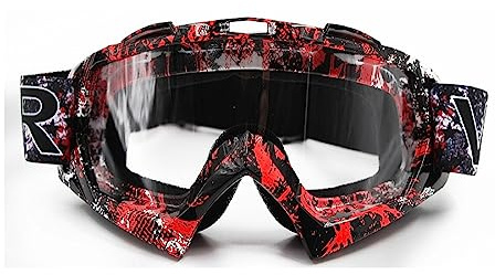 Vemar Motorradbrillen Motocross Brille Maske Enduro UV-Schutz, Skibrille Snowboard Brille Anti-Kratz Winddicht (Transparente Linsen, Mod.1)