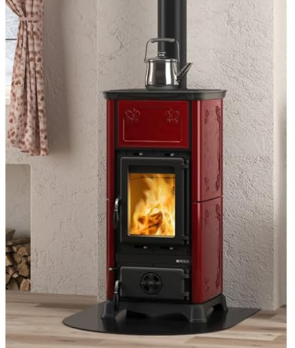 La Nordica - Stufa a legna Emiliana finitura bordeaux da 45.3cm