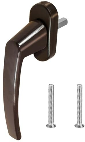 Premium Aluminium Fenstergriff Victory - Kunststoff Sockel, Farbe:Braun RAL 8019, Stiftlänge:40mm