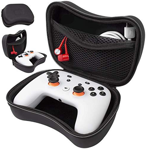 Custodia Orzly per controller Google Stadia - Custodia protettiva con tasca per cavo di ricarica - Nero