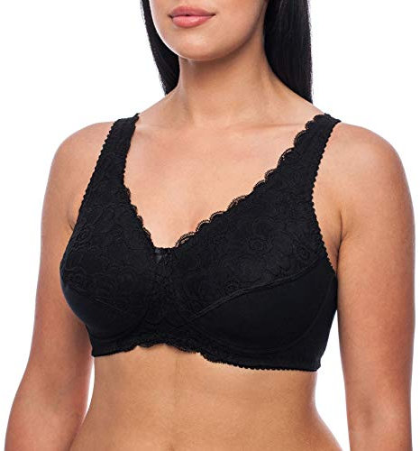 frugue Damen Kompressions BH nach Brust Op, mit Taschen Schwarz EU 85C