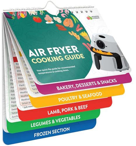 Momo & Nashi Air Fryer Cheat Sheet Magnets Cooking Guide Booklet - Cookbooks Instant Air Fryer Accessories Oven Cooking Pot Temp Kitchen Conversion,Multicolor,Large