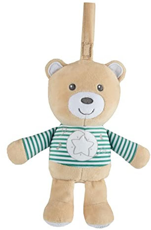 Chicco Orsetto Polvere di Stelle, Orso Peluche, Gioco per Passeggino o Lettino, in Morbido Tessuto, con Luce Soffusa e Musica Classica, Pratico Laccetto, Lavabile in Lavatrice, Peluche Neonato 0 Mesi