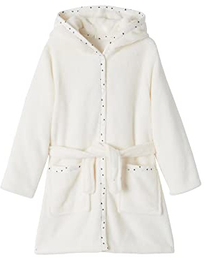 VERTBAUDET Robe de Chambre Fille Maille Peluche Chat Brodé Ivoire 3A