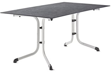 SIEGER Klapptische mit Polytec® Platte, Gestell Graphit, Tischplatte Schiefer anthrazit