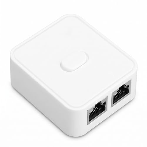 2 Port Gigabit Ethernet Netzwerk Switch, RJ45 Netzwerk Splitter Adapter, Ethernet Splitter, Plug and Play