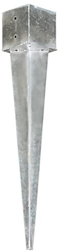 XIAOGUANG Erdspieße 6 STK Einschlaghülsen, Bodenhülsen, Einschlaghülse, Erdspieß Für Gartenleuchte, Silbern 14×14×91 cm Verzinkter Stahl