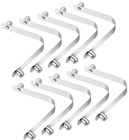 PATIKIL 9x7.3mm Kajak Paddel Clips, 10er Pack Zeltstangen Clips aus Stahl mit V-förmigen Doppelstiften, Druckknopf-Federclips zur Fixierung von Rohren für Camping Markise
