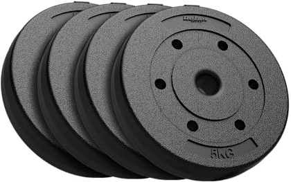 Zementgefülltes Hantelscheiben-Set 4x5 kg, Loch 31 mm, REBEL ACTIVE RBA-2102