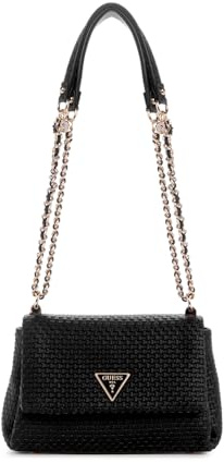 GUESS Damen Etel Convertible Crossbody Flap, Schwarz