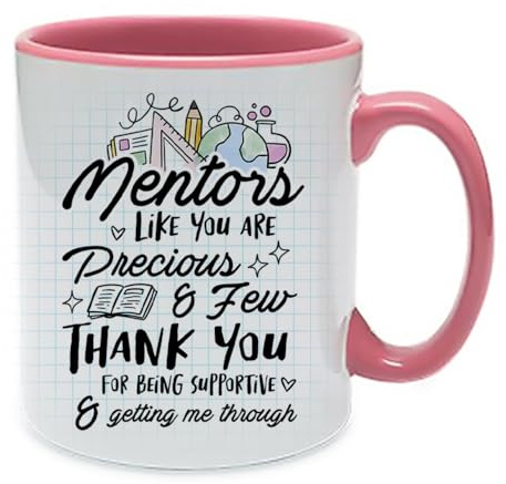 Getagift Mentors Like You are Precious and Few, Best Mentor Gift, Inside Coloured Coffee, Tea Mug. (Pink)