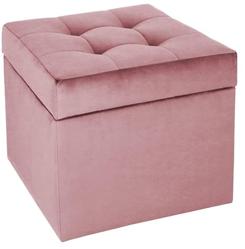 MG Design Polsterhocker 45 x 45 cm Rosa mit Stauraum (ca. 50 L), robust und formstabil, bis 300 kg belastbar, komplett montiert und schnell zu reinigen – für Wohnzimmer, Flur und Schlafzimmer