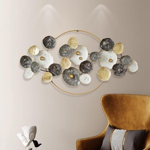 YAIUNHIQ Wandskulpturen, 3D Wandornament Rund, Für Haus Wohnzimmer Esszimmer Schlafzimmer Küche Korridor