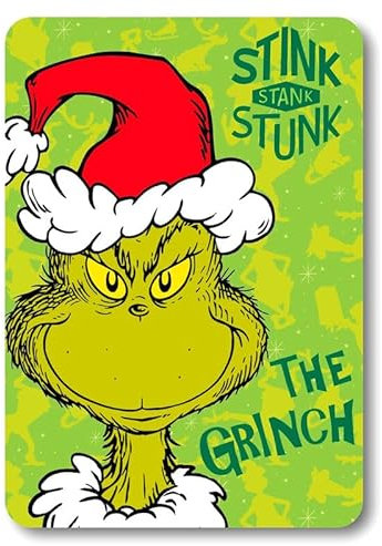 ILS I LOVE SHOPPING Coperta Plaid Morbida e Calda 100x140cm per Bambini Pile con stampa per GRINCH