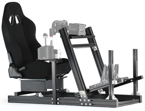Dardoo F1 Rennsimulator Cockpit mit Sitz, Robustes Profil 4080 Radkäfig Passend für Logitech G923, für Thrustmaster Sim Racing Cockpit ohne Lenkrad, Pedal, Handbremse