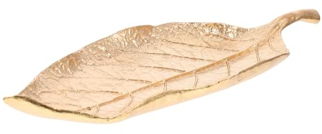 Healeved Vassoio Portaoggetti Decorativo in Lega di Zinco Colore Oro a Forma di Foglia Elegante e Pratico per Riporre Gioielli e Anelli Design Raffinato per Casa