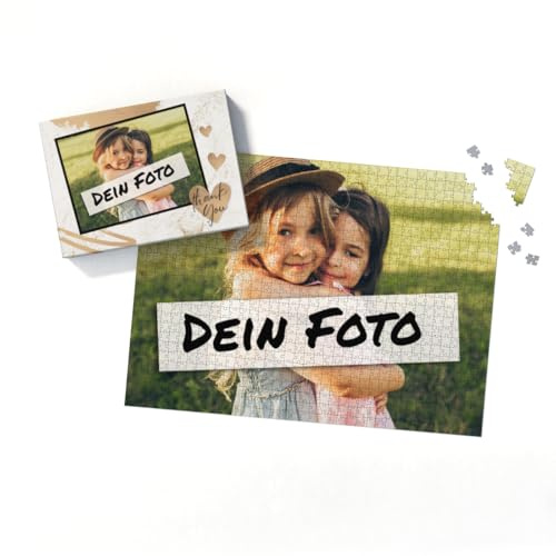 Fotopuzzle mit eigenem Bild - Puzzle selbst gestalten 2000 Teile Querformat - Schachtel Thank You - mit Foto personalisiert - Geschenk Geburtstag, Freundschaft