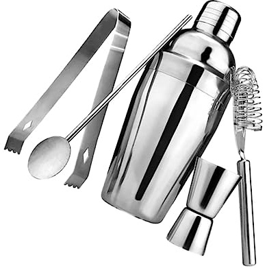 COLLBATH 5piezas Coctelera De Acero Inoxidable Accesorios para Coctelería Colador Profesional Suministros para Bebidas para Barras Casa y Fiestas
