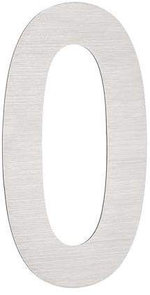 PATIKIL Numeri civici per esterni, numero 0 argento in acciaio inox, autoadesivo, moderno, numeri per cassetta postale per caselle postali residenziali, 7,5 x 4,1 cm